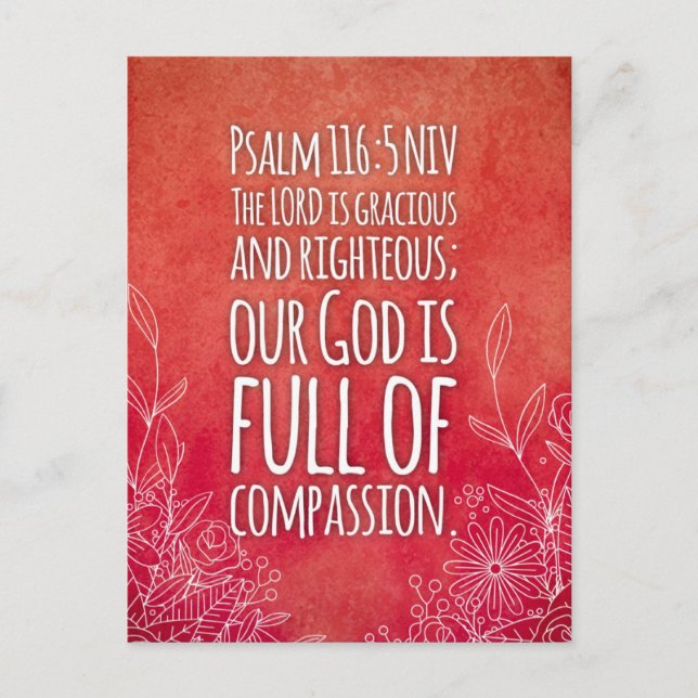 Verset biblique Psaume 116:5 Carte postale (Devant)