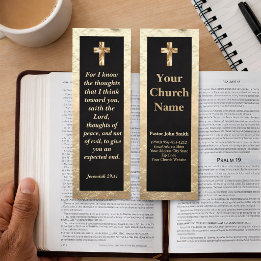 Verset de la Bible du pasteur d'église noir or