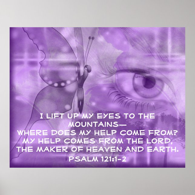 verset de la Bible Psaume 121 poster de prière (Devant)