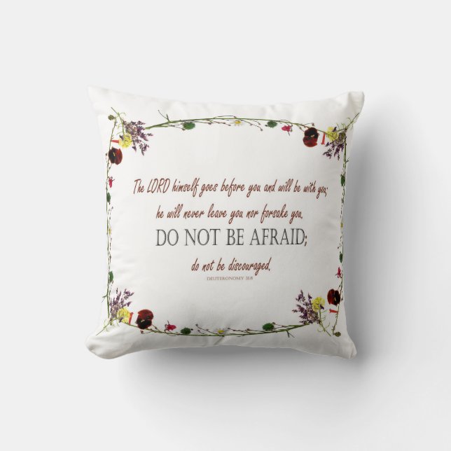 Versets de la Bible Coussin Deutéronome Ne craigne (Recto)