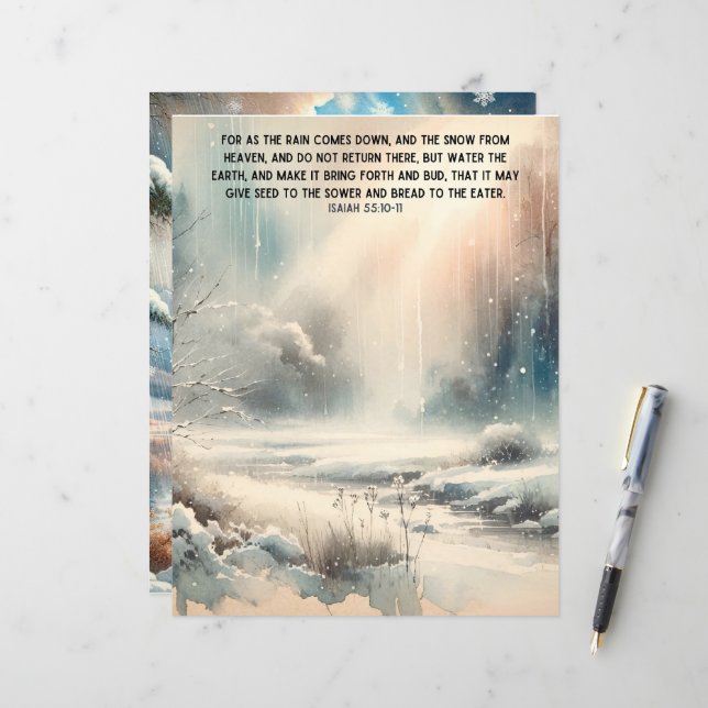 Versets de la Bible d'hiver Carton d'artisanat en  (Devant/Arrière en situation)