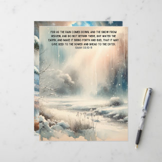 Versets de la Bible d'hiver Carton d'artisanat en 