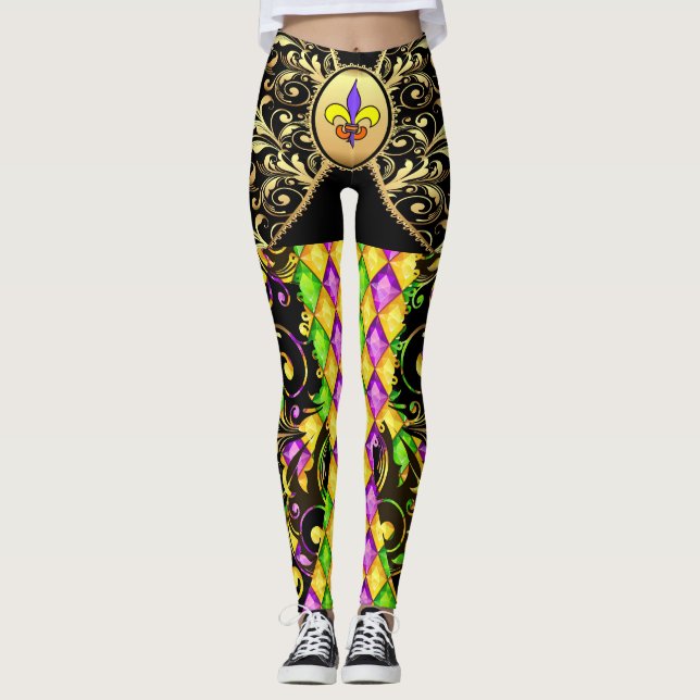 Version 2 Mardi Gras Diamonds Pop Leggings mode (Devant)