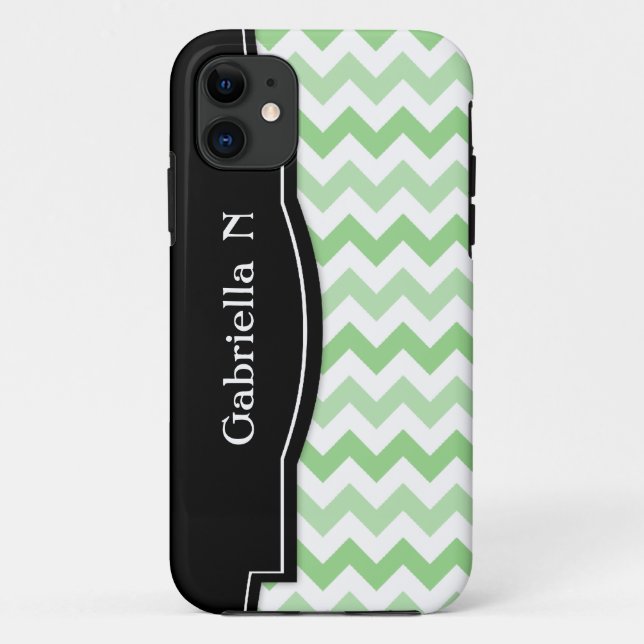 Vert 2 Tone Chevron Black Frame iPhone 5 coque (Dos)