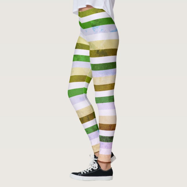 Vert 7 Bleu Stripes leggings (Gauche)