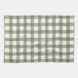 Vert anglais Country Check Plaid Serviette de cuis