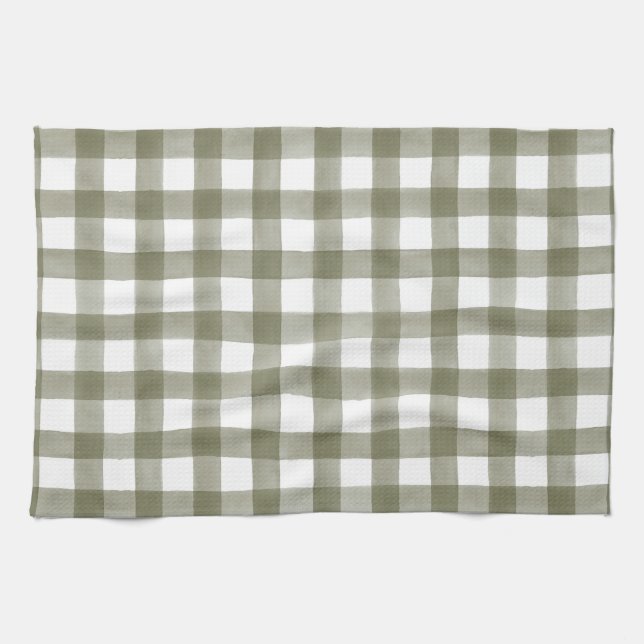 Vert anglais Country Check Plaid Serviette de cuis (Horizontal)