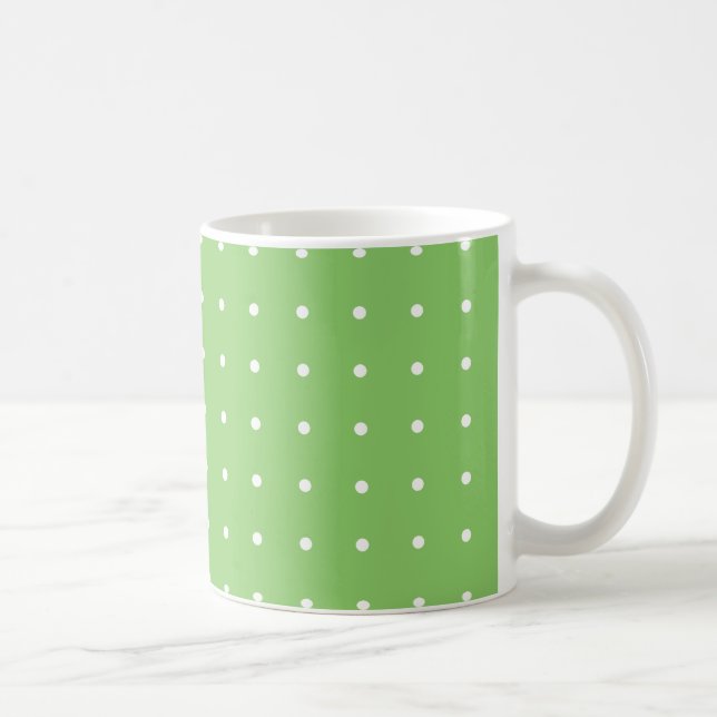 Vert avec des points blancs Mug (Droite)
