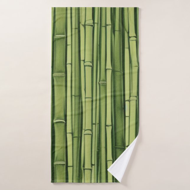 vert bamboo pattern (Serviette de bain)