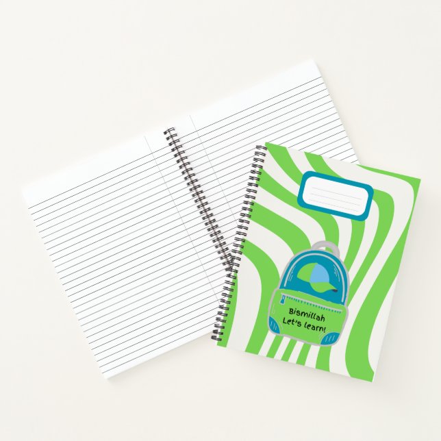 Vert "Bismillah Apprenons !" Carnet (Intérieur)