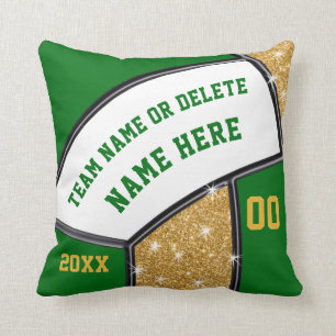 Vert, blanc, coussin de volleyball d'or,