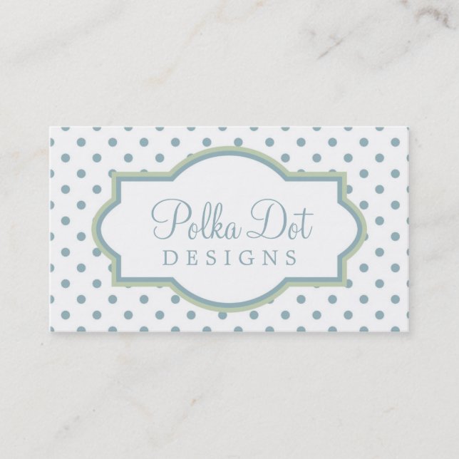 Vert blanc et cartes de visite de point de polka (Devant)