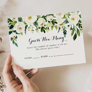 Vert Blanc Floral Devinez Combien De Carte De Jeu