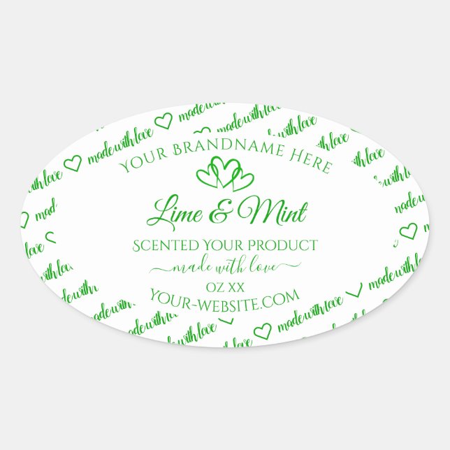 Vert Blanc Nuage Cadre produit Étiquette Coeurs (Devant)