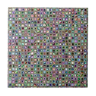 Vert-Bleu 'Bijoux' Texturé mosaïque carreaux Motif