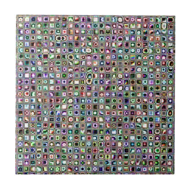 Vert-Bleu 'Bijoux' Texturé mosaïque carreaux Motif (Devant)