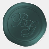 Vert Calligraphie Monogramme Stickers cire Sceau V