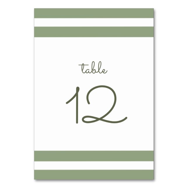 Vert | Carte de numéro de table de Mariage White S (Par défaut)