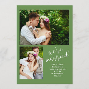 Vert chic   Deux Faire-part de mariage photo