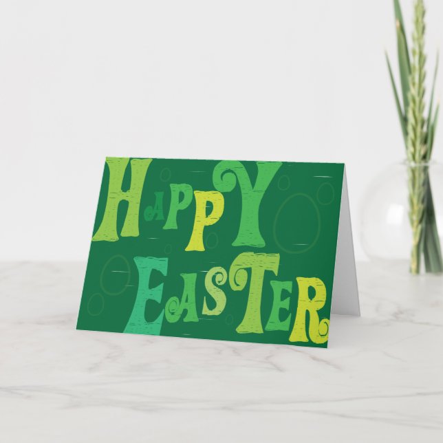 Vert chrétien Joyeuses Pâques de ~ de carte de (Devant)