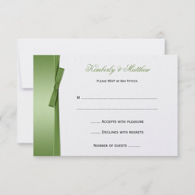 Vert Citron FAUX Ruban Nœud RSVP (Devant)