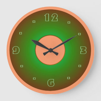 Vert citron vert et abricot> Horloges murales plat