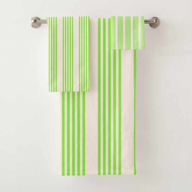 Vert citron vert et beige cinq rayures motif (En situation)
