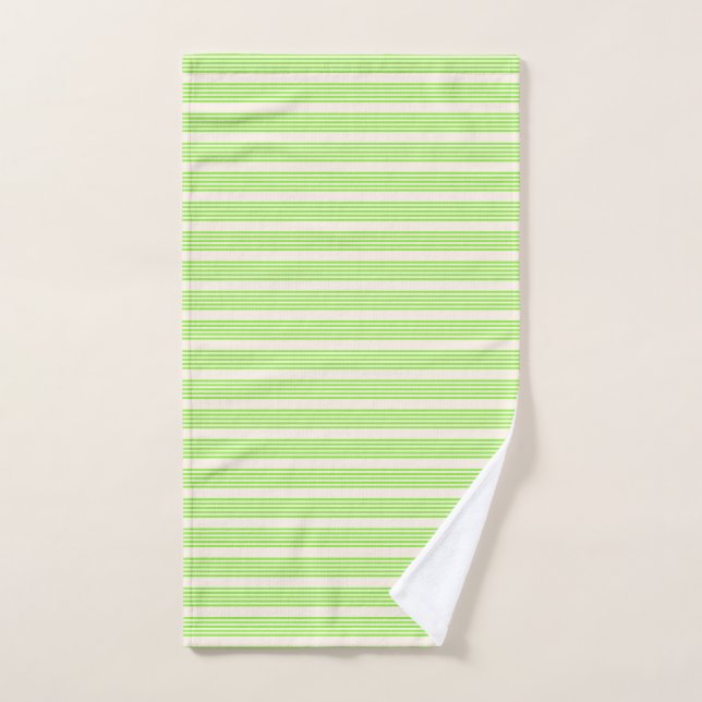 Vert citron vert et beige cinq rayures motif (Serviette à main)