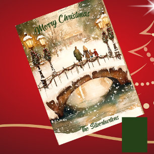 Vert classique Joyeux Noël aquarelle