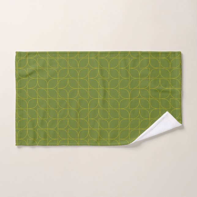 Vert, cool, tendance, abstraction foliaire ludique (Serviette à main)