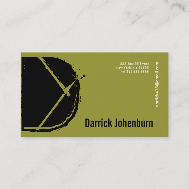 Vert de carte de visite d'alphabet de lettre de D (Devant)