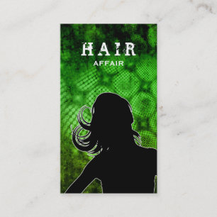 Vert de cartes de visite de salon de coiffure