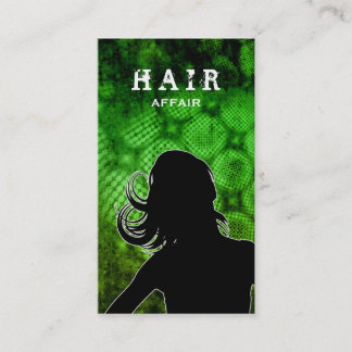 Vert de cartes de visite de salon de coiffure
