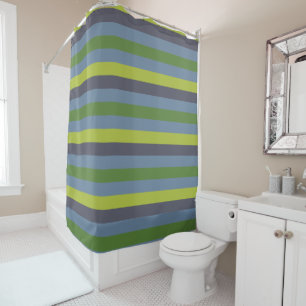Vert de chaux et rideau en douche de bleu