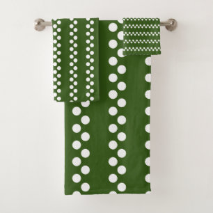 Vert de la forêt : Petit Motif blanc à points Polk