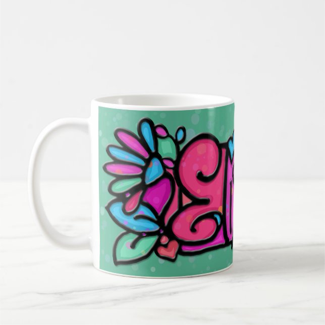 Vert d'ELIZABETH de tasse peint par coutume (Gauche)