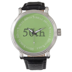 Vert d'or de montre d'anniversaire de jubilé