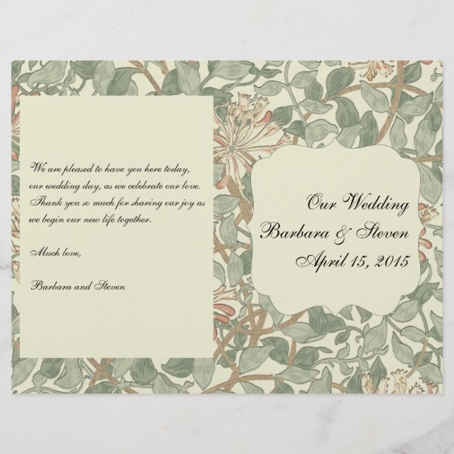 Vert doux Vintage William Morris Honeysuckie (Devant)