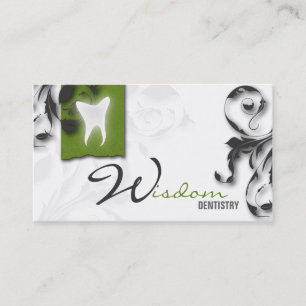 Vert élégant de monogramme de carte de visite de
