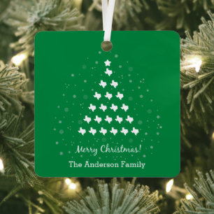 Vert Élégant Texas Arbre de Noël Ornement métalliq