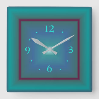 Vert émeraude atmosphérique> Horloge murale Carré