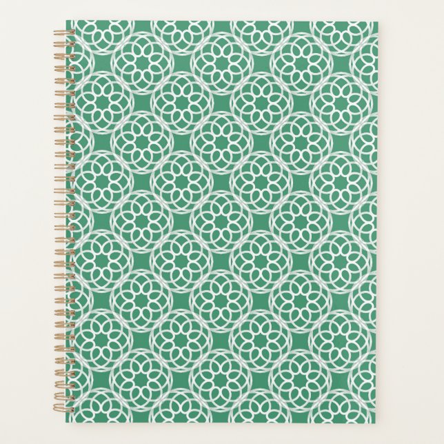 Vert émeraude blanc motif géométrique sans couture (Devant)