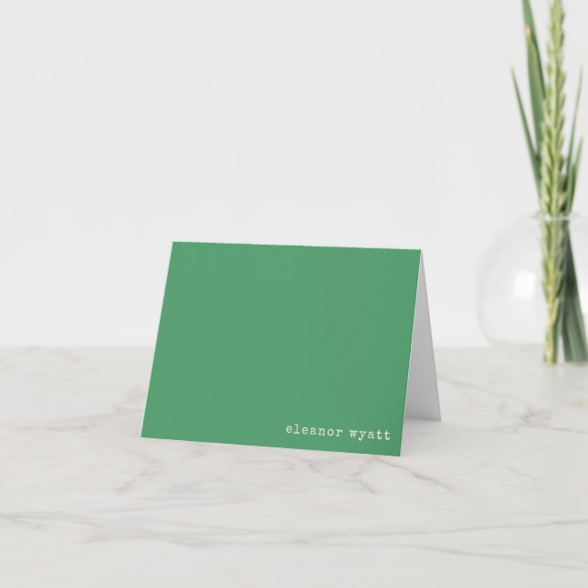 Vert émeraude rétro minimaliste nom personnalisé (Devant)