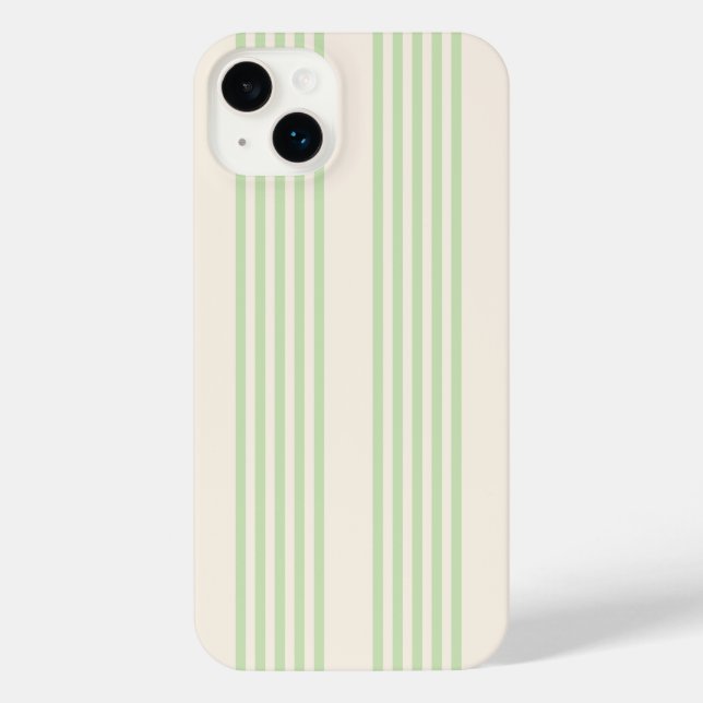 Vert et beige cinq bandes iPhone 14 plus coque (Verso)