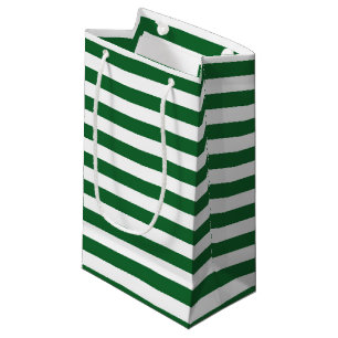 Vert et blanc barre le sac de cadeau