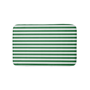 Vert et blanc barre le tapis de bain