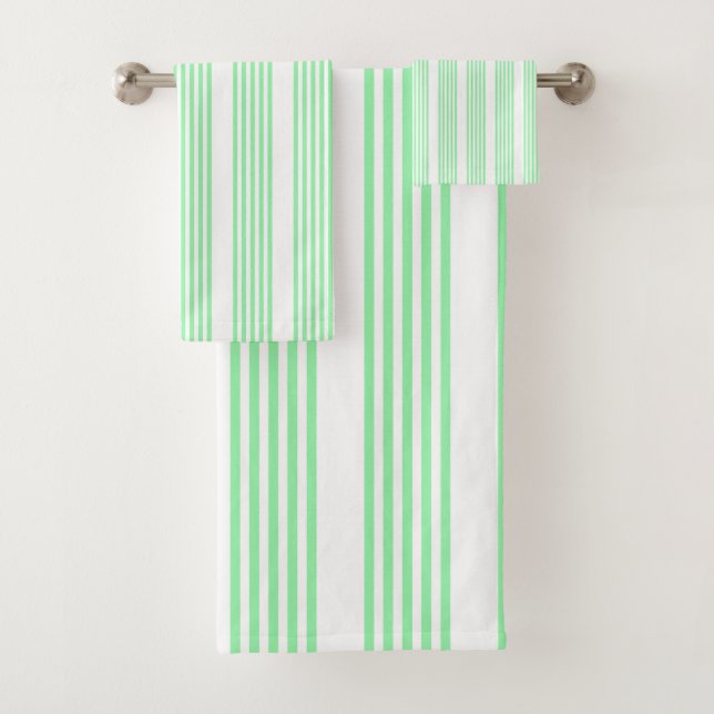 Vert et blanc cinq bandes motif (En situation)