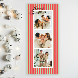 Vert et corail Chic Bandes verticales 3 Photo