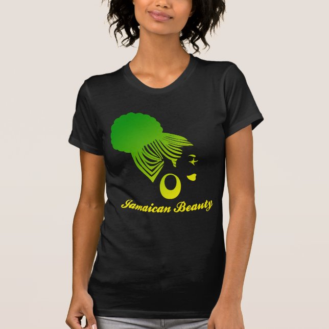 Vert et jaune jamaïcains de T-shirt de noir de (Devant)