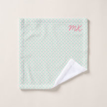 Vert et rose pastel girly avec motif et initiales
